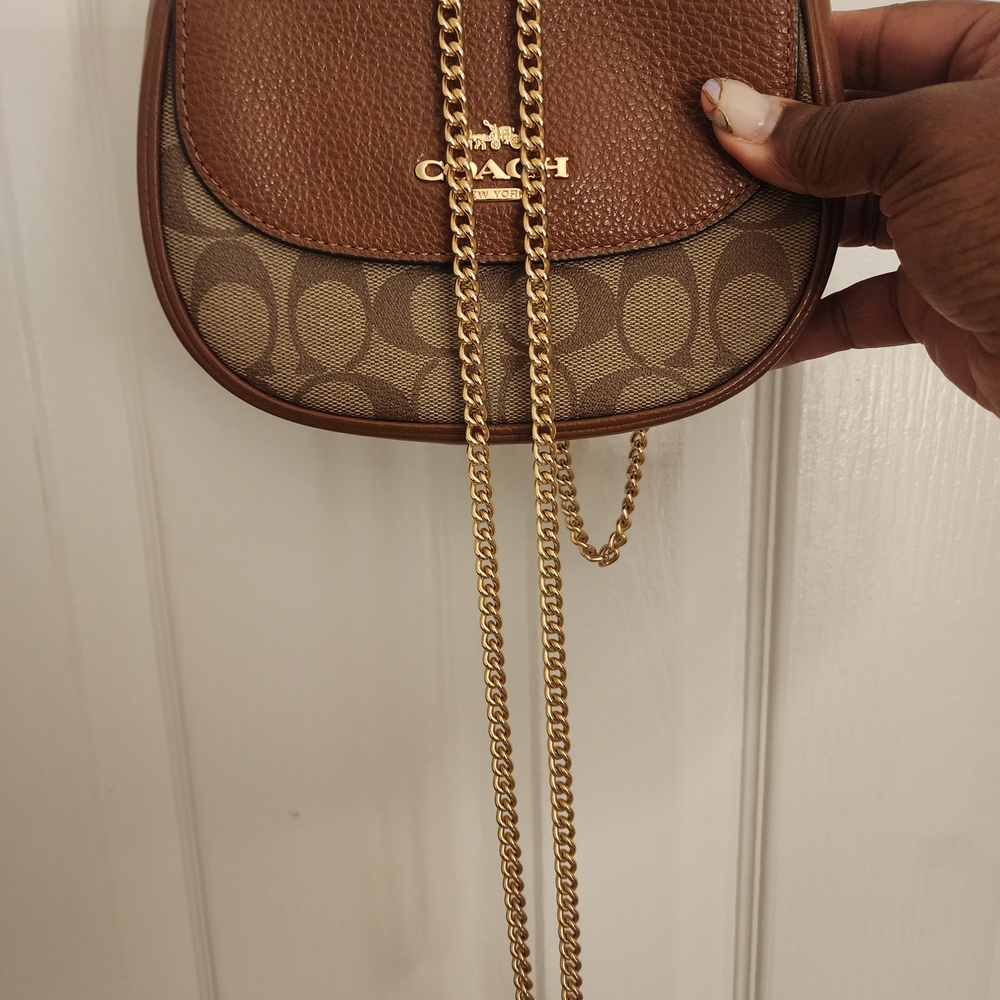 C7460 Coach Signature Saddle Belt Bag With Waist Belt And Chain - Picture 5 of 7